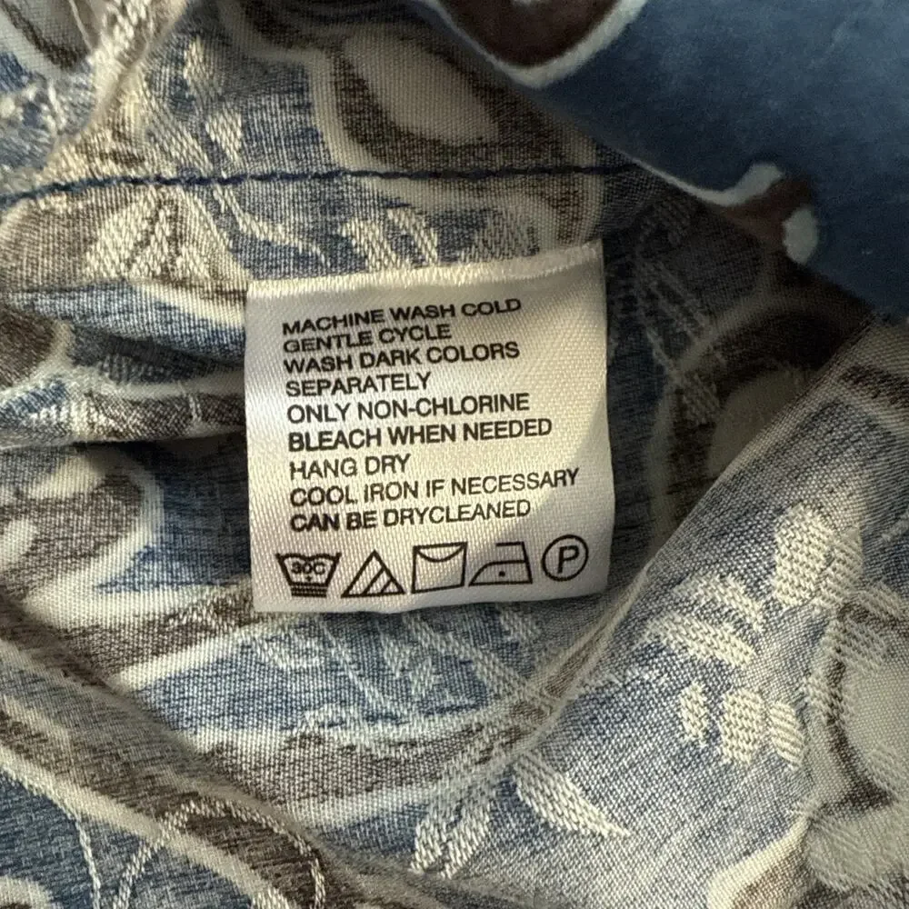 Tommy‎ Bahama Blue Floral Long Sleeve Button Shirt Men's XXL